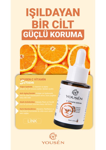 C Vitamini Aydınlatıcı Cilt Bakım Serumu 30 ml