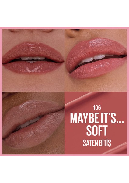 Serum Etkili Hyalüronik Asit ve Besleyici Yağ Içeren Ruj - 106 Maybe It's Soft modelleri