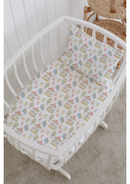 %100 Pamuklu Poplin Bebek Beşik Nevresim Seti 80X120 cm - Cute Carousel fiyatları
