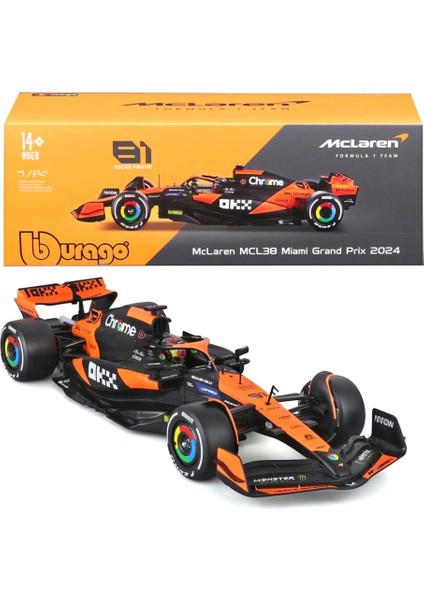 1:24 Formula 1 Mclaren MCL38 Miami Grand Prix Model Araç