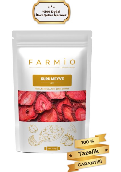 Şekersiz Kurutulmuş Çilek – 140GR – Doğal ve Katkısız