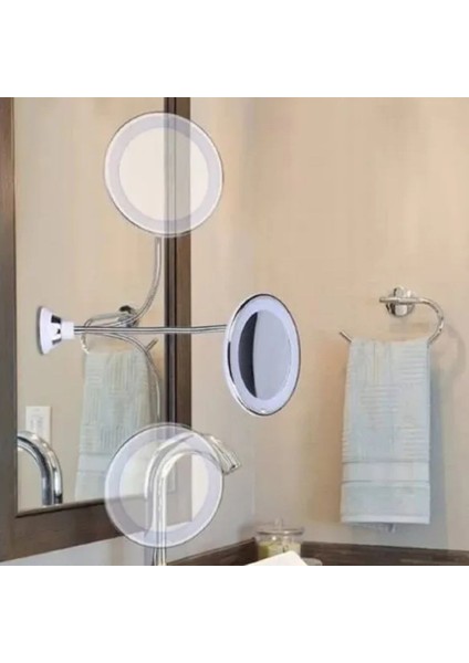 360° Döner Esnek Makyaj Aynası - 10X Büyüteçli, Güçlü Vantuzlu Detay Görüntüleme Çok Açılı Makyaj & Cilt Bakım Aynası (4604) fiyatları