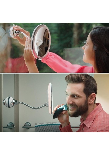 360° Döner Esnek Makyaj Aynası - 10X Büyüteçli, Güçlü Vantuzlu Detay Görüntüleme Çok Açılı Makyaj & Cilt Bakım Aynası (4604) indirimleri