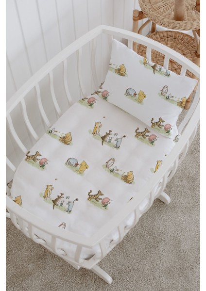%100 Pamuklu Poplin Bebek Beşik Nevresim Seti 80X120 cm - Sevimli Orman Dostları fiyatları