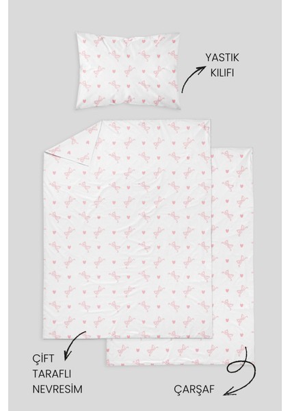 %100 Pamuklu Poplin Bebek Beşik Nevresim Seti 80X120 cm - Sevimli Uzay Macerası fırsatları