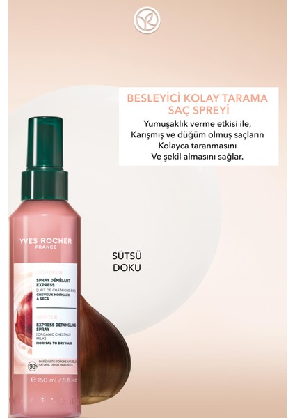 Yeni Akışkan Sütlü Dokulu Besleyici ve Yumuşatıcı Douceur Vegan Kolay Saç Tarama Spreyi 150 ml