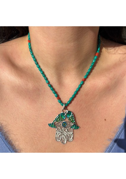 Özel Işçilik Mineli Fatma Ana Telkâri Kolye fiyatları