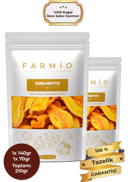 Şekersiz Kurutulmuş Mango – 210GR – Doğal ve Katkısız