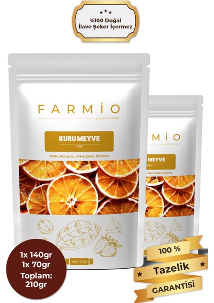 Şekersiz Kurutulmuş Portakal – 210GR – Doğal ve Katkısız