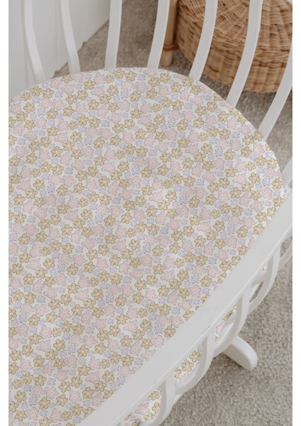 %100 Pamuklu Poplin Bebek Beşik Nevresim Seti 80X120 cm - Pastel Bahar Çiçekleri modelleri