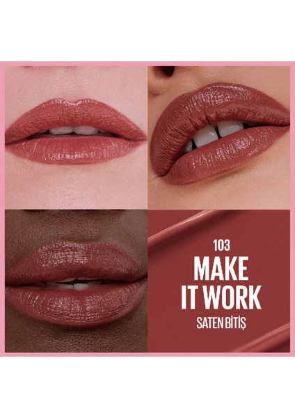 Serum Etkili Hyalüronik Asit ve Besleyici Yağ Içeren Ruj - 103 Make It Work modelleri