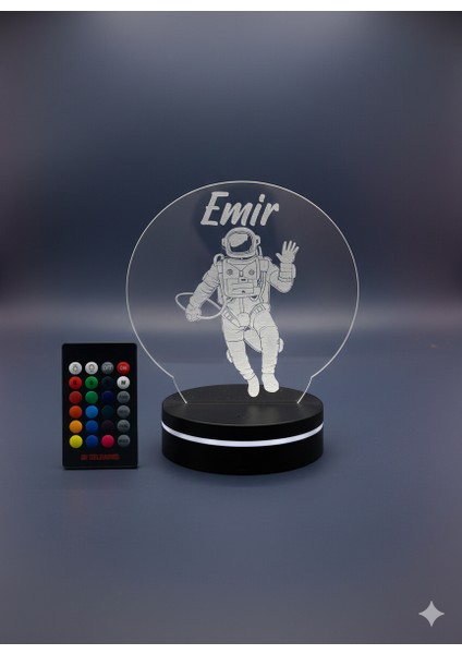 Kişiye Özel Astronot LED Lamba – Çocuk Odası Gece Lambası