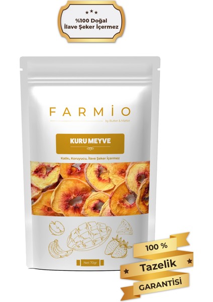 Şekersiz Kurutulmuş Şeftali – 70GR – Doğal ve Katkısız