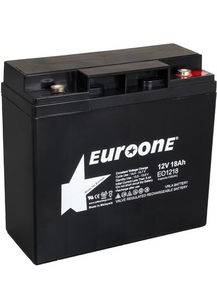 Euroone EO1218 12 Volt 18 Amper Bakımsız Kuru Agm Akü