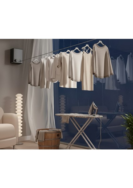 Katlanabilir Çamaşır Ipi – Paslanmaz Çelik Çekmeli Kurutma Askısı | Duvara Monte, Yer Tasarruflu, Ev Tipi Çamaşır Kurutma Aleti
