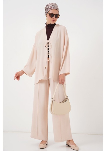 Ayrobin Kimono Pantolon Ikili Takım 6739 - Krem