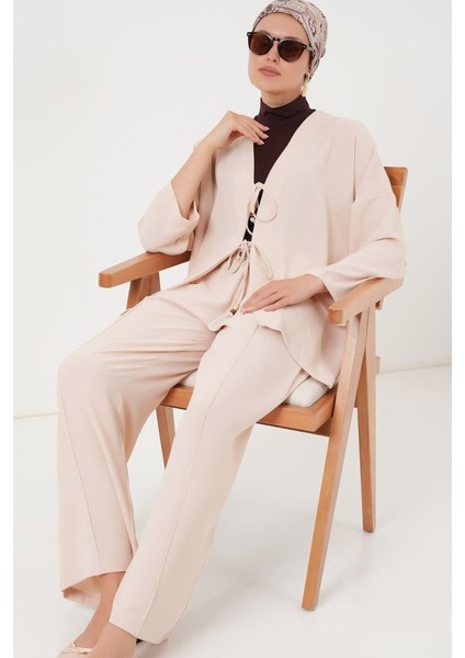 Ayrobin Kimono Pantolon Ikili Takım 6739 - Krem fiyatları