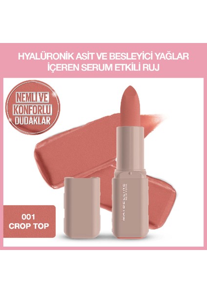 Maybelline Ny Serum Etkili Hyalüronik Asit ve Besleyici Yağ Içeren Ruj - 001 Crop Top