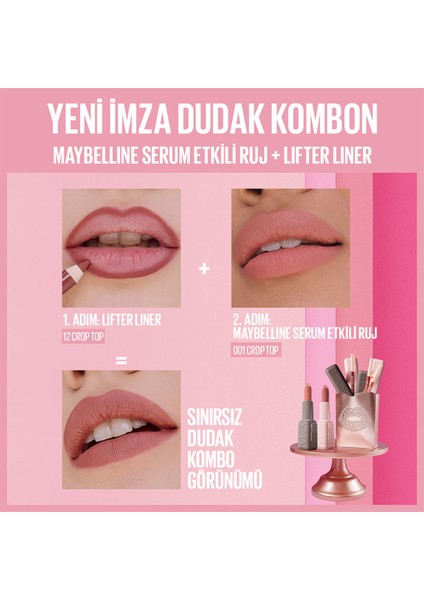 Maybelline Ny Serum Etkili Hyalüronik Asit ve Besleyici Yağ Içeren Ruj - 001 Crop Top indirimleri