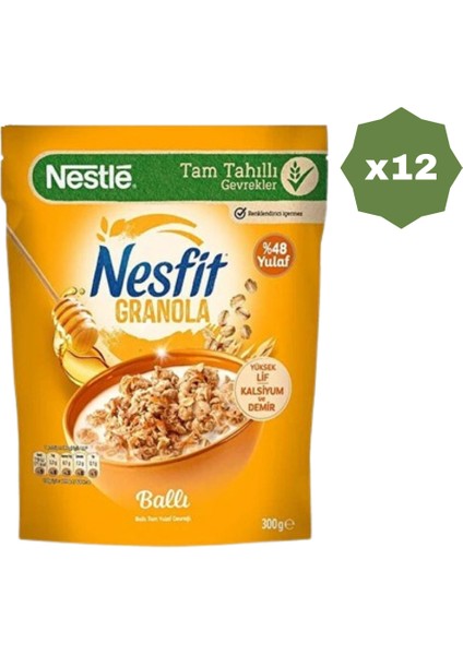 Nesfit Ballı Granola 300 gr - (12 Adet)