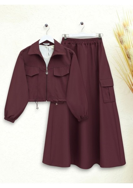 Beli Lastikli Etekli Bonding Takım -Bordo