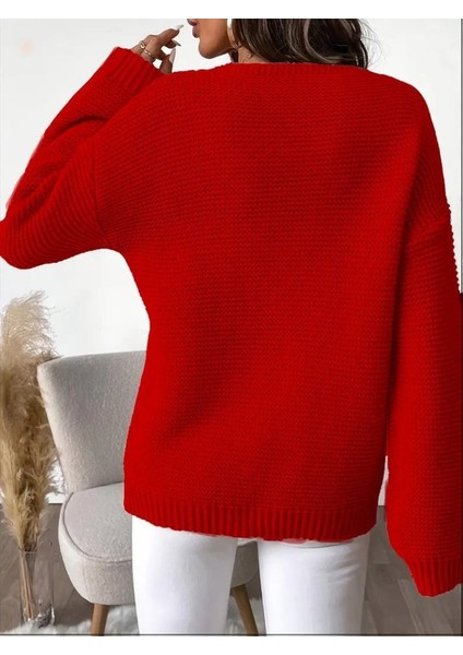 Cottonlab Kadın Uzun Kollu V Yakalı Düğmeli Triko Bluz modelleri