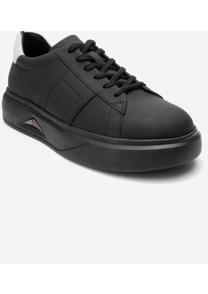 Erkek Kalın Taban Bağcıklı Spor Ayakkabı Gerçek Deri Cr 2819 Siyah modelleri