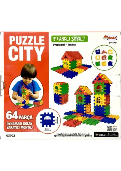 Puzzle City 3D Yapı ve Tasarım Blokları 64 Parça indirimleri