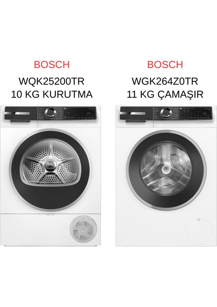 WQK25200TR - WGK264Z0TR 10 kg Kurutma ve 11 kg Çamaşır Makinesi 2'li Serie 6 Set