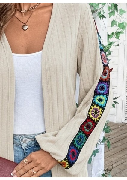 Cottonlab Kadın Uzun Kollu Önü Açık Şardonlu Kaşkorse Ceket fiyatları