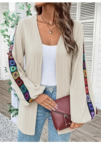 Cottonlab Kadın Uzun Kollu Önü Açık Şardonlu Kaşkorse Ceket modelleri