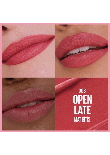 Maybelline Ny Serum Etkili Hyalüronik Asit ve Besleyici Yağ Içeren Ruj - 003 Open Late modelleri