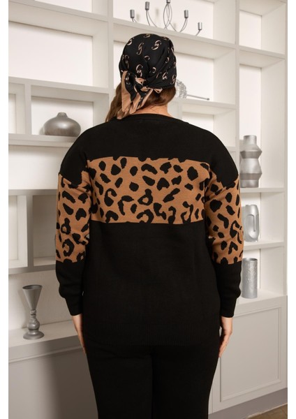 Büyük Beden Leopar Garnili Alt-Üst Büyük Beden Takım indirimleri