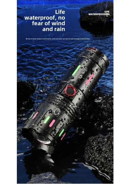 LED El Feneri 2000 Lümen USB Şarj Edilebilir Flash Işığı Yüksek Güçlü El Feneri Taktiksel Uzun Menzil El Lambası XA-B707 (5148) modelleri