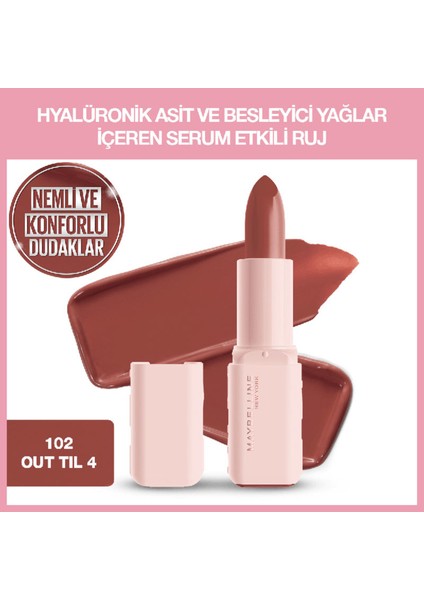 Serum Etkili Hyalüronik Asit ve Besleyici Yağ Içeren Ruj - 102 Out 'til 4