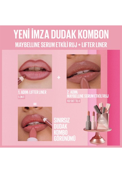 Serum Etkili Hyalüronik Asit ve Besleyici Yağ Içeren Ruj - 102 Out 'til 4 indirimleri