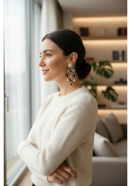 Taşlı ve Sallantılı Şık Barok Küpe fiyatları