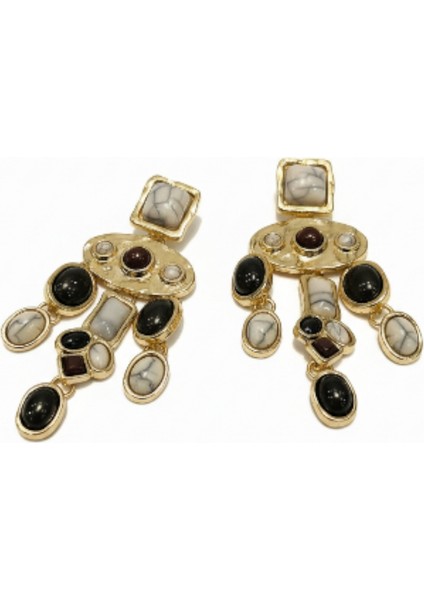 Taşlı ve Sallantılı Şık Barok Küpe