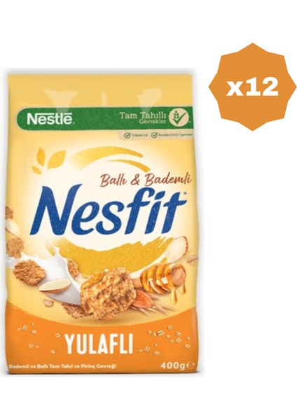 Ballı Bademli Mısır Gevreği 400 gr - (12 Adet)