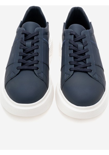 Erkek Kalın Taban Bağcıklı Spor Ayakkabı Gerçek Deri Cr 2819 Lacivert indirimleri