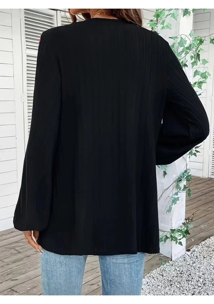 Cottonlab Kadın Uzun Kollu Önü Açık Şardonlu Kaşkorse Ceket modelleri