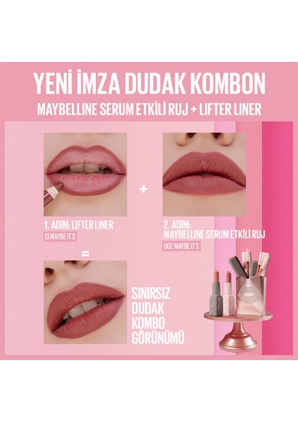 Maybelline Ny Serum Etkili Hyalüronik Asit ve Besleyici Yağ Içeren Ruj - 002 Maybe It's indirimleri