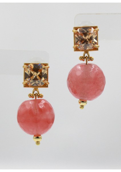 Akik Zirkon Taşlı Küpe modelleri