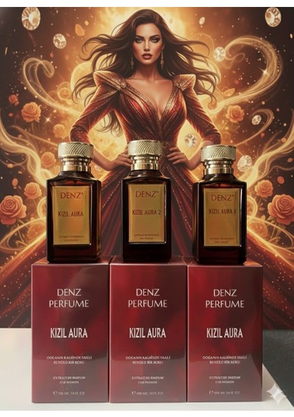 Baştan Çıkarıcı Bir Auraya Dönüştüren Set Kızıl Aura Klasik 2 ve 3 Kadın Parfüm Seti %40 Esans Extrait De Parfüm modelleri