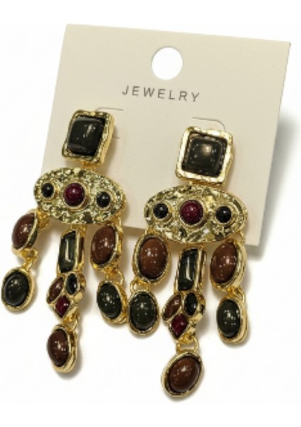 Taşlı ve Sallantılı Şık Barok Küpe indirimleri