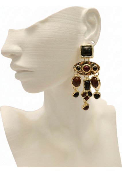 Taşlı ve Sallantılı Şık Barok Küpe