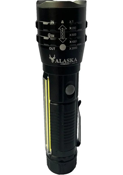 P27 Şarjlı LED Metal El Feneri 1000 Lümen Çakarlı (5148) modelleri