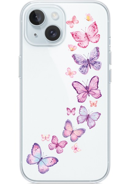 Iphone 13-Iphone 14 Uyumlu Desenli Şeffaf Silikon Kılıf Btf2