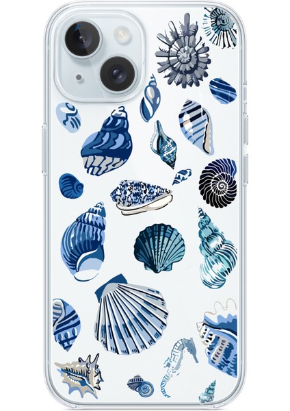 Iphone 13-Iphone 14 Uyumlu Desenli Şeffaf Silikon Kılıf Mavidenizk modelleri