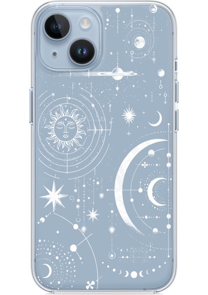 Iphone 13-Iphone 14 Uyumlu Desenli Şeffaf Silikon Kılıf AST17